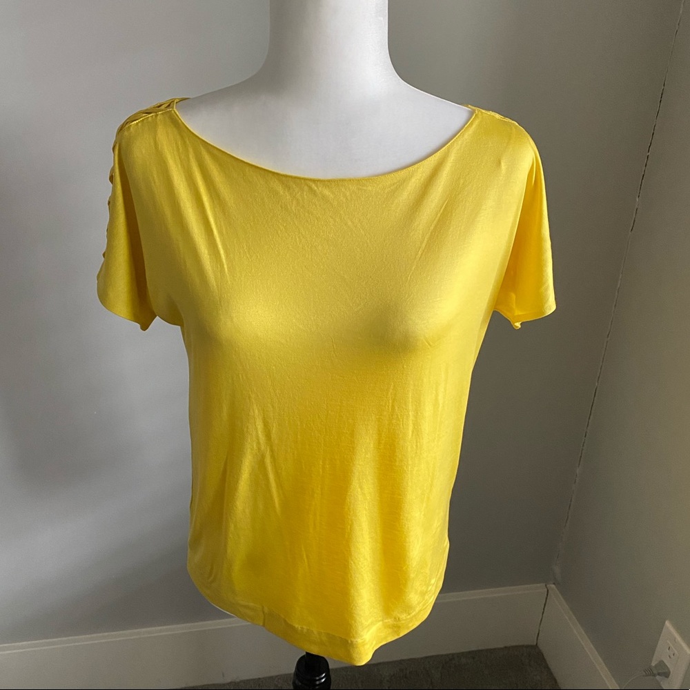 Massimo Dutti Short Sleeved Top w/Braided Cutouts